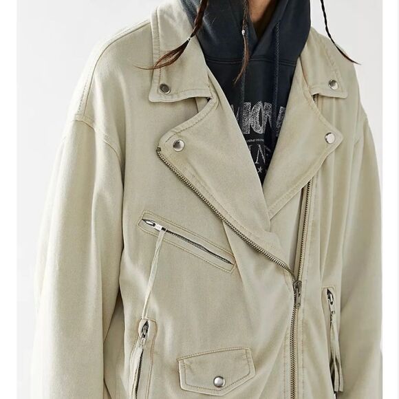 New Free People 
Rebel Rebel Knit Moto Jacket in Vanilla Creme Knit Moto  M - Picture 4 of 13